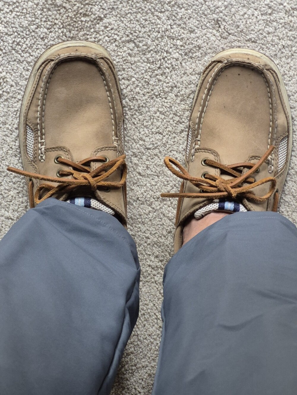 Sebago Beige/Tan Leather Moc Toe Boat Shoes 9W